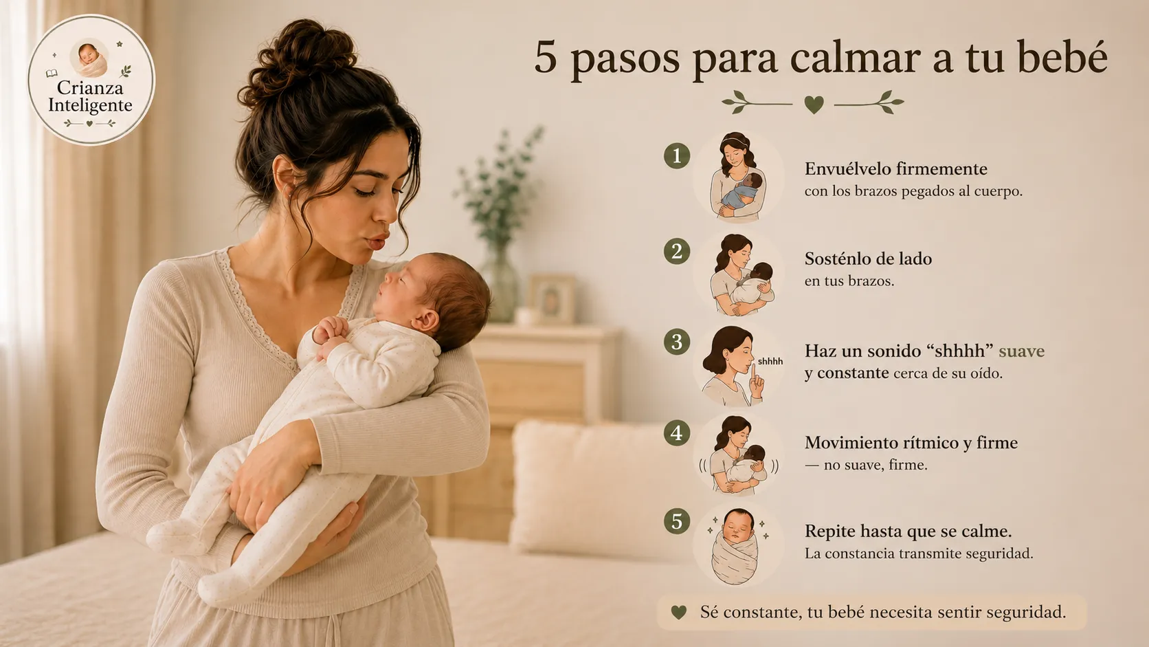 5 pasos para calmar a tu bebé